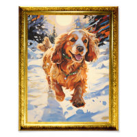 8.5 x 11 Foto de Cocker de arte en pared Perro esp