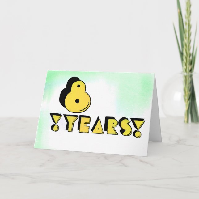 8 años tarjeta de cumpleaños/del aniversario de la (Anverso)