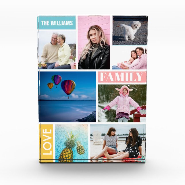 8 Bloque personalizado de Collage de fotos familia (Anverso)