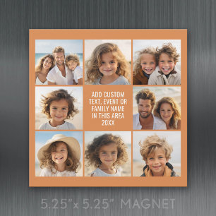 8 Colaje de Fotos - Texto Personalizado - Imán