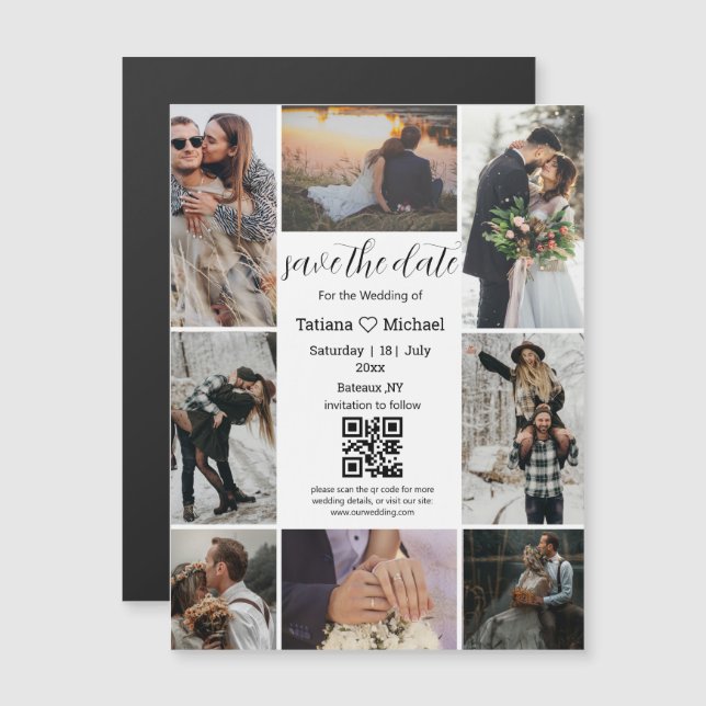 8 collage de fotos código qr guardar el imán de fe (Anverso/Reverso)