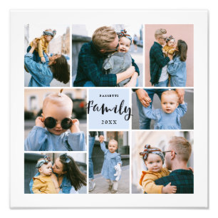 8 Collage de fotos Moderna Familia Azul