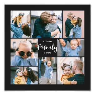 8 Collage de fotos Moderna Familia Negro