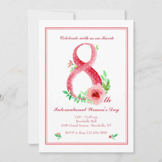 8 de marzo invitación del día de las mujeres (Anverso)