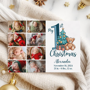 8 Foto Blue Teddy Baby Primer Navidad
