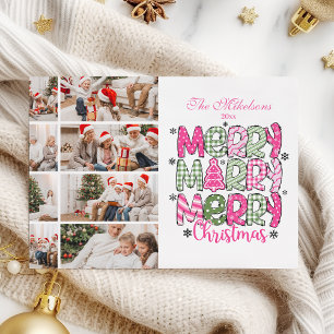 8 Foto Verde Rosa Feliz Navidad Fiesta