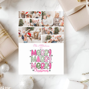 8 Fotografía Verde Rosa Feliz Navidad