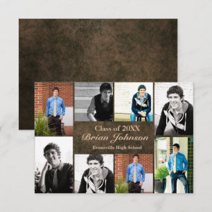 8 fotos de cuero - Invitación de graduación 3x5