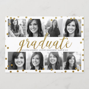 8 Invitación a graduación de Purpurina de fotos de