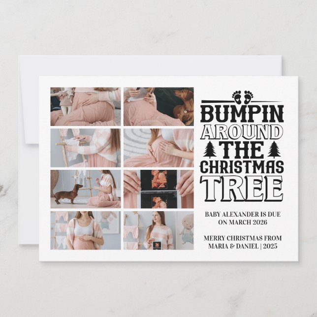 8 Invitación de embarazo en árbol de Navidad (Anverso)