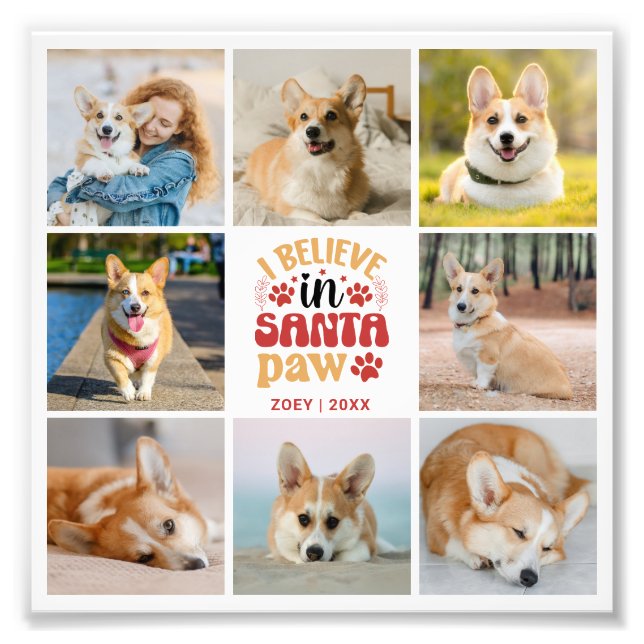 8 Mascota de Collage de fotos Santa Paws Foto Ampl (Frente)