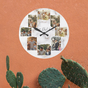 8 Ocho Foto Reloj de pared moderno elegante de col