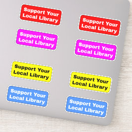 [8 Pegatinas Coloridas] Apoya Tu Biblioteca Local