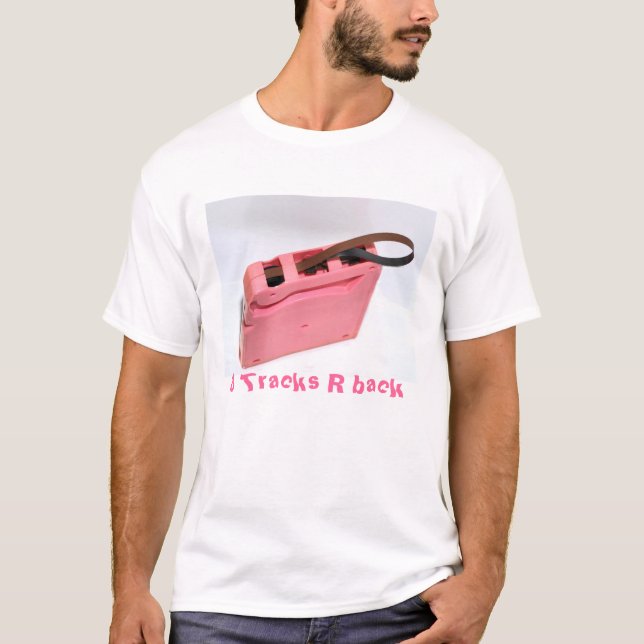 8 pistas R apoyan la camiseta rosada del cartucho (Anverso)