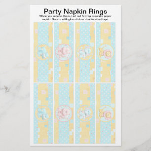 8 por hoja Safari Baby Shower Paper Napkin Rings
