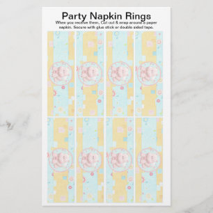 8 por hoja Safari Baby Shower Paper Napkin Rings