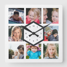 8 Reloj de pared de la Plaza Blanca de Collage de 