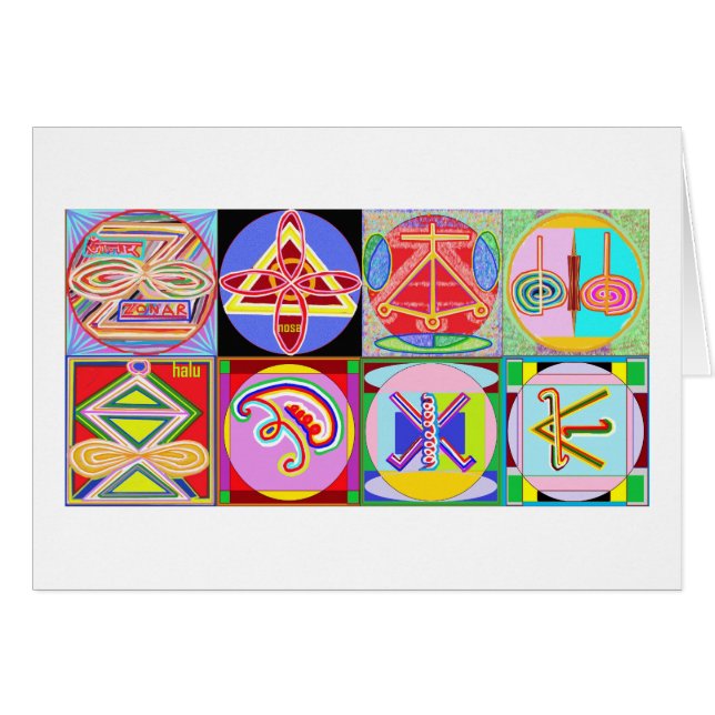 8 Rótulos PUROS de Karuna REIKI de Navin Joshi (Anverso (Horizontal))