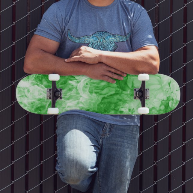 8 Skateboard Green Abstract Smoatact de 1/2" (Exterior 3)