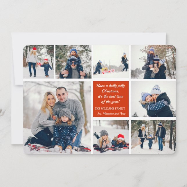 8 Tarjeta de Collage para Navidades fotográficos (Anverso)