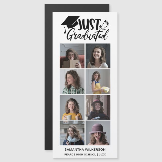 8 Tarjeta magnética recién graduada de Collage de  (Anverso/Reverso)