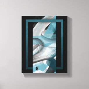 8 x10" Tendencia Resumen de lienzo de arte Azul bl