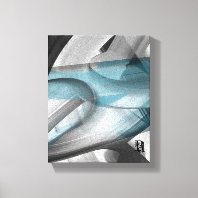 8 x10" Tendencia Resumen de lienzo de arte Azul bl (Anverso)