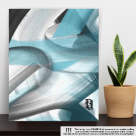 8 x10" Tendencia Resumen de lienzo de arte Azul bl