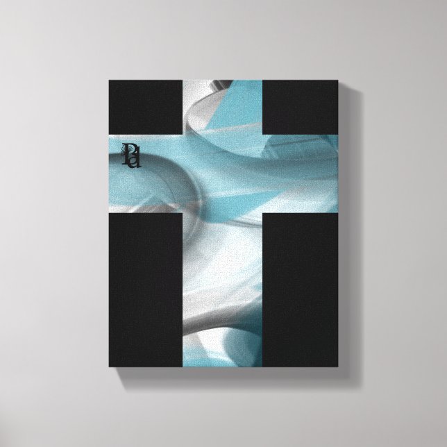8 x10" Tendencia Resumen de lienzo de arte Azul bl (Anverso)