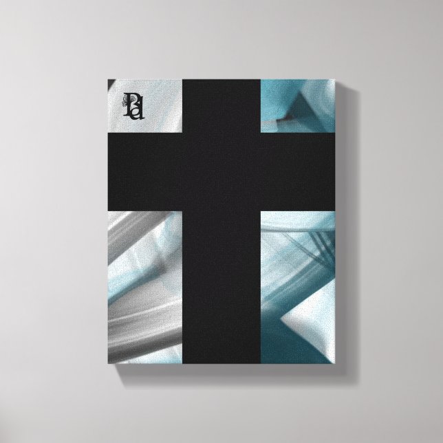 8 x10" Tendencia Resumen de lienzo de arte Azul bl (Anverso)