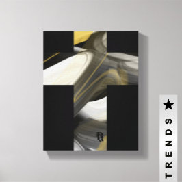 8 x 10" Tendencia Resumen de lienzo de arte Oro bl