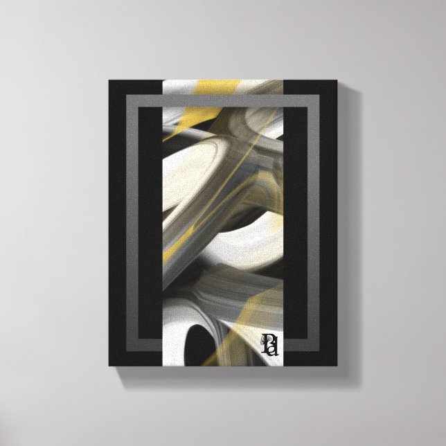 8 x 10" Tendencia Resumen de lienzo de arte Oro bl (Anverso)