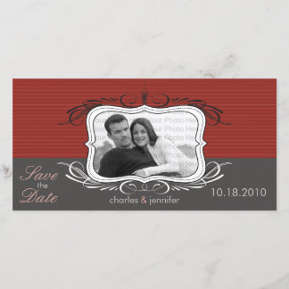 8 x 4" Moda Deco rojo Guardar el anuncio de fecha