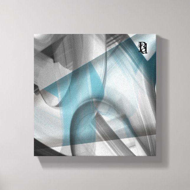 8 x 8" Tendencia Resumen de lienzo de arte azul bl (Anverso)