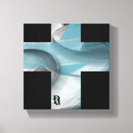 8 x 8" Tendencia Resumen de lienzo de arte azul bl