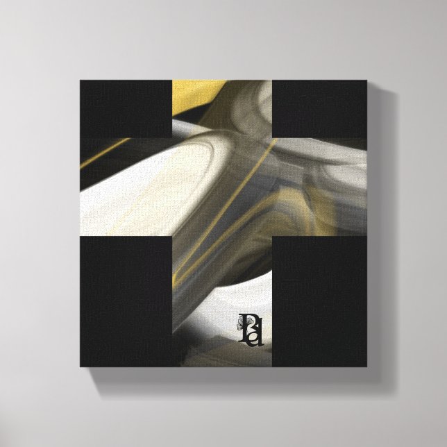 8 x 8" Tendencia Resumen de lienzo de arte Oro bla (Anverso)