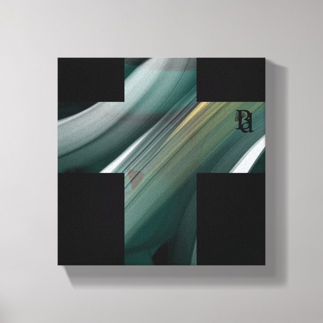 8 x 8" Tendencia Resumen de lienzo de arte verde n (Anverso)