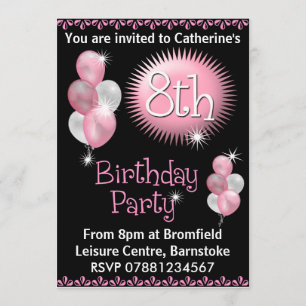 8vo Invitación de la fiesta de cumpleaños