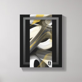 8x10" Arte abstracto de tendencia en lona negro bl