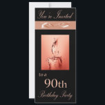 90ª Invitación personalizada a la fiesta de cumple<br><div class="desc">A tus invitados les encantará esta invitación personalizada de cumpleaños número 90.  Simple pero festivo... es una manera apropiada de celebrar el gran día de tu invitado de honor.</div>