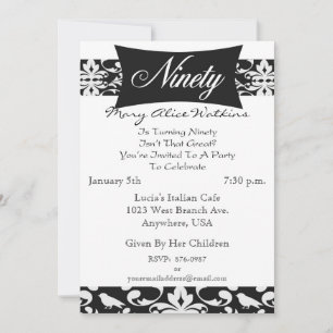 90ª Invitación personalizada a la fiesta de cumple