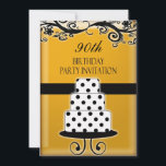 90ª Invitación personalizada a la fiesta de cumple<br><div class="desc">A tus invitados les encantará esta invitación personalizada de cumpleaños número 90.  Simple pero festivo... es una manera apropiada de celebrar el gran día de tu invitado de honor.  ¡No te olvides del franqueo!</div>