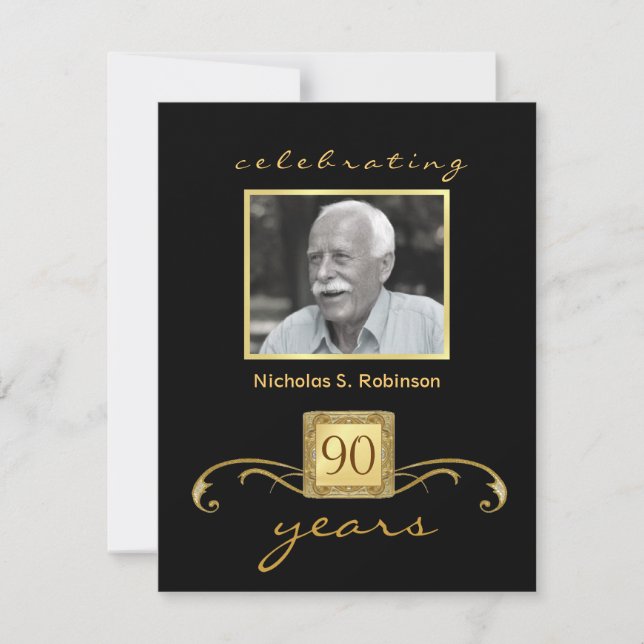 90ª Invitaciones para fiestas de cumpleaños - Mono (Anverso)