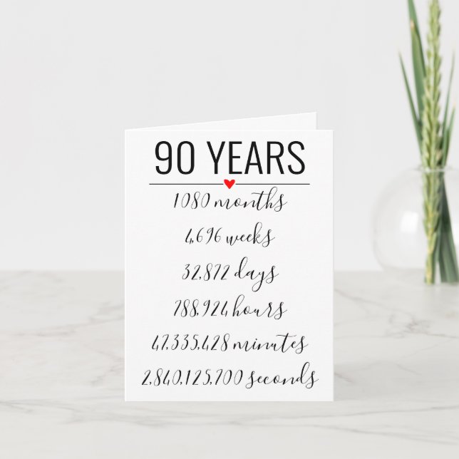 90ª tarjeta de cumpleaños, hito, jubilación (Anverso)