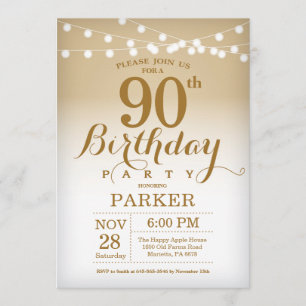 90º Día de Invitación Gold String Luces