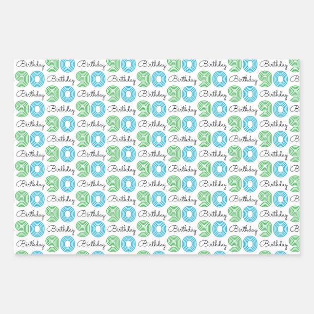 90.ª hoja de papel verde azul de cumpleaños (Anverso)