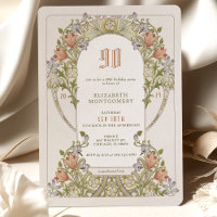 90.ª invitación a cumpleaños Art Nouveau W. Morris