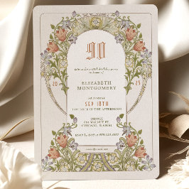 90.ª invitación a cumpleaños Art Nouveau W. Morris