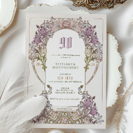 90.ª invitación a cumpleaños Art Nouveau W. Morris