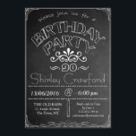 90.ª Invitación a la celebración del cumpleaños de<br><div class="desc">Invitación a la celebración del cumpleaños 90 del Fiesta de Chalkboard - todo el texto es editable para adaptarse a su ubicación, fecha, edad, nombre. Fácil de cambiar cualquier información, simplemente teclee palabras nuevas en los cuadros proporcionados. Texto editable: Celia Anderson por favor únete a nosotros para una FIESTA DE...</div>